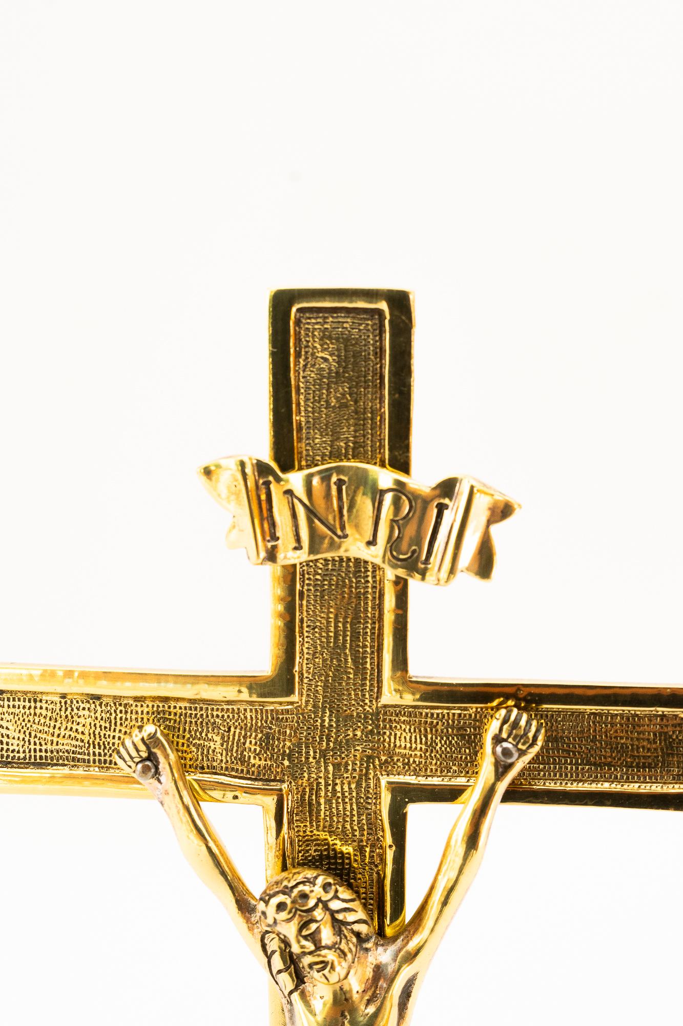 Art Deco brass cross around 1920s For Sale 2