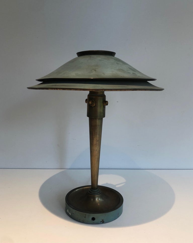 Art Deco Brass Desk Lamp in the Style of Jacques For Sale at 1stDibs