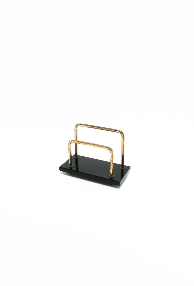 Art Deco Brass Desk Letter Holder, ca. Early 20th Century For Sale at