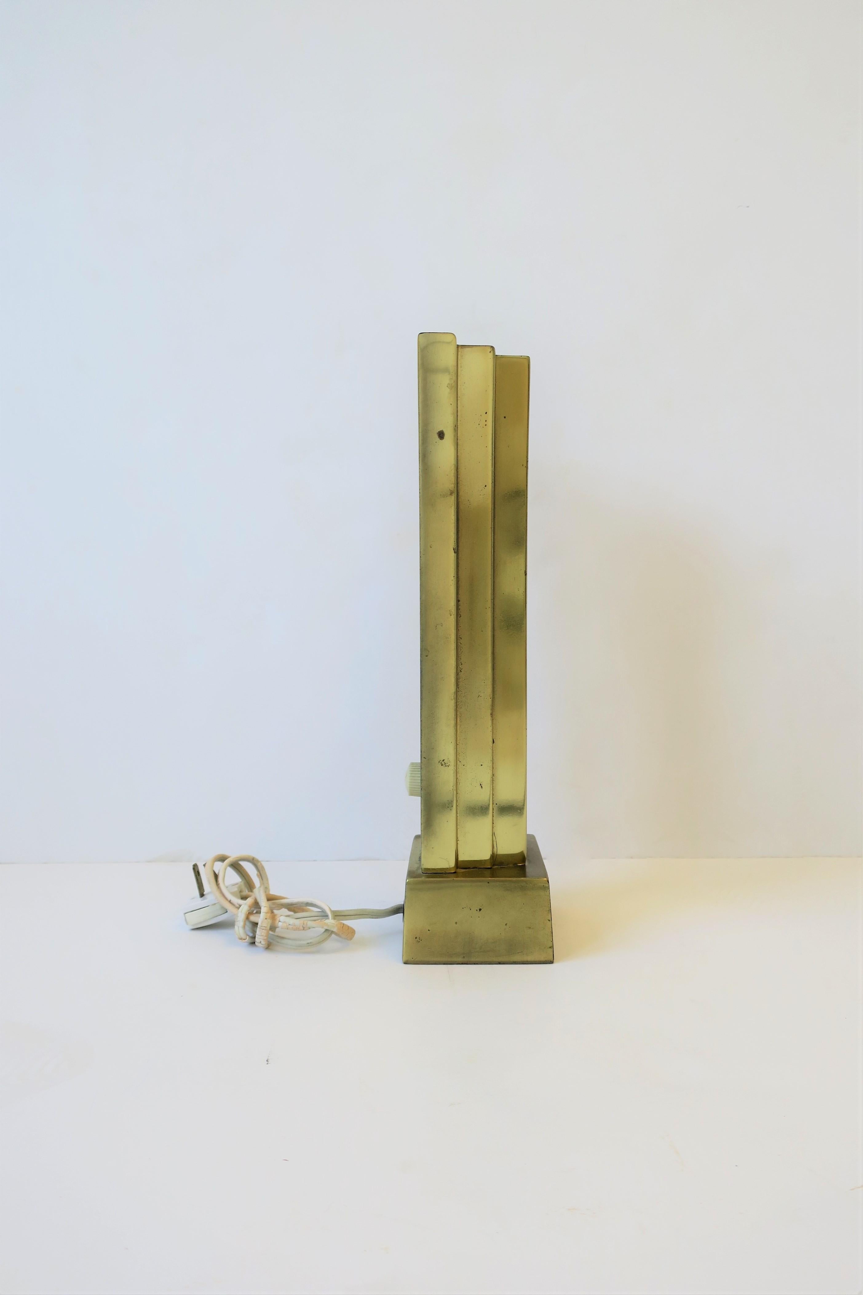 Late 20th Century Art Deco Brass Desk or Table Lamp by Stiffel, circa 1970s For Sale