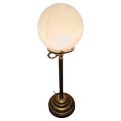 Art Deco Brass Desk or Table Lamp w/ Glass Globe