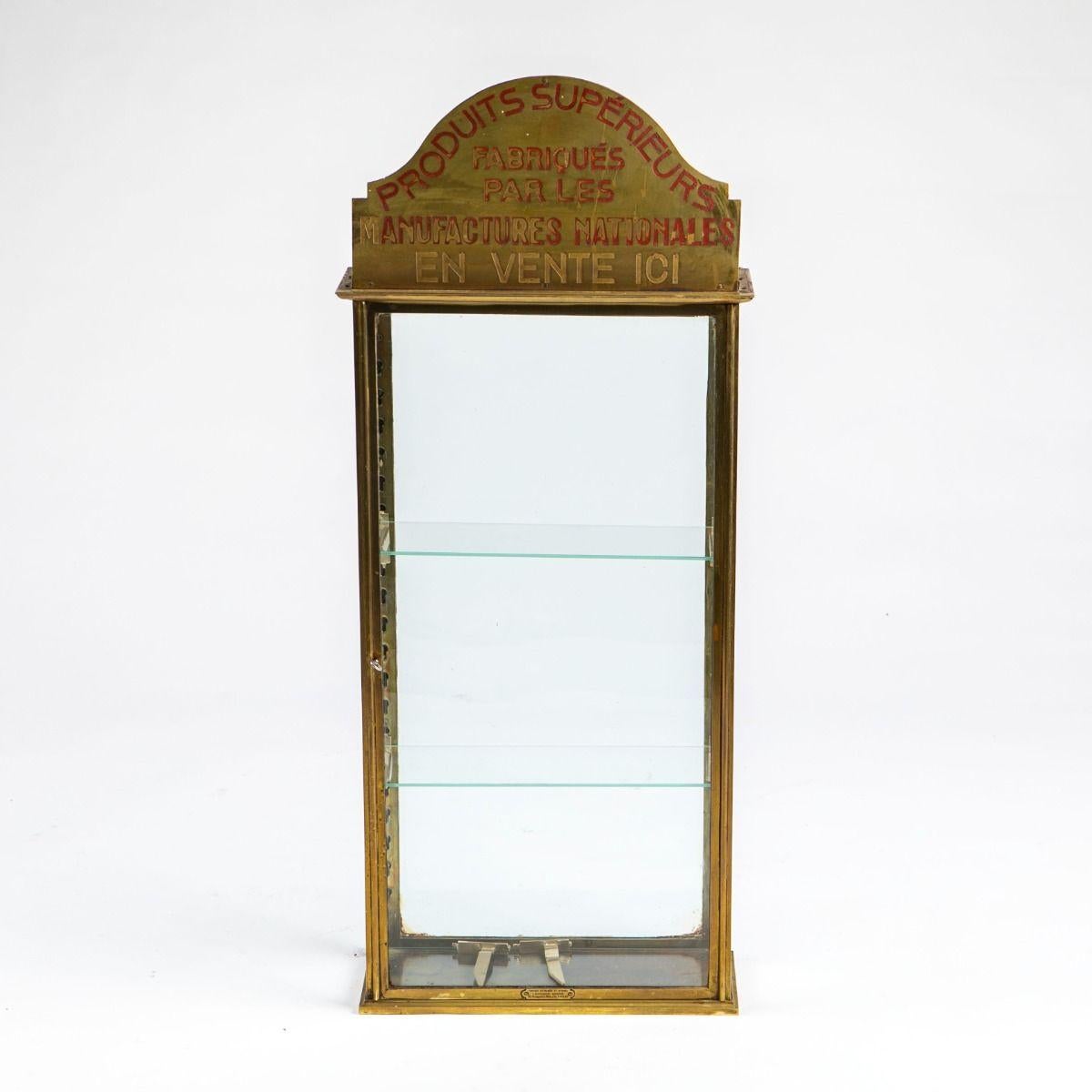 Art Deco Brass Display Cabinet, France