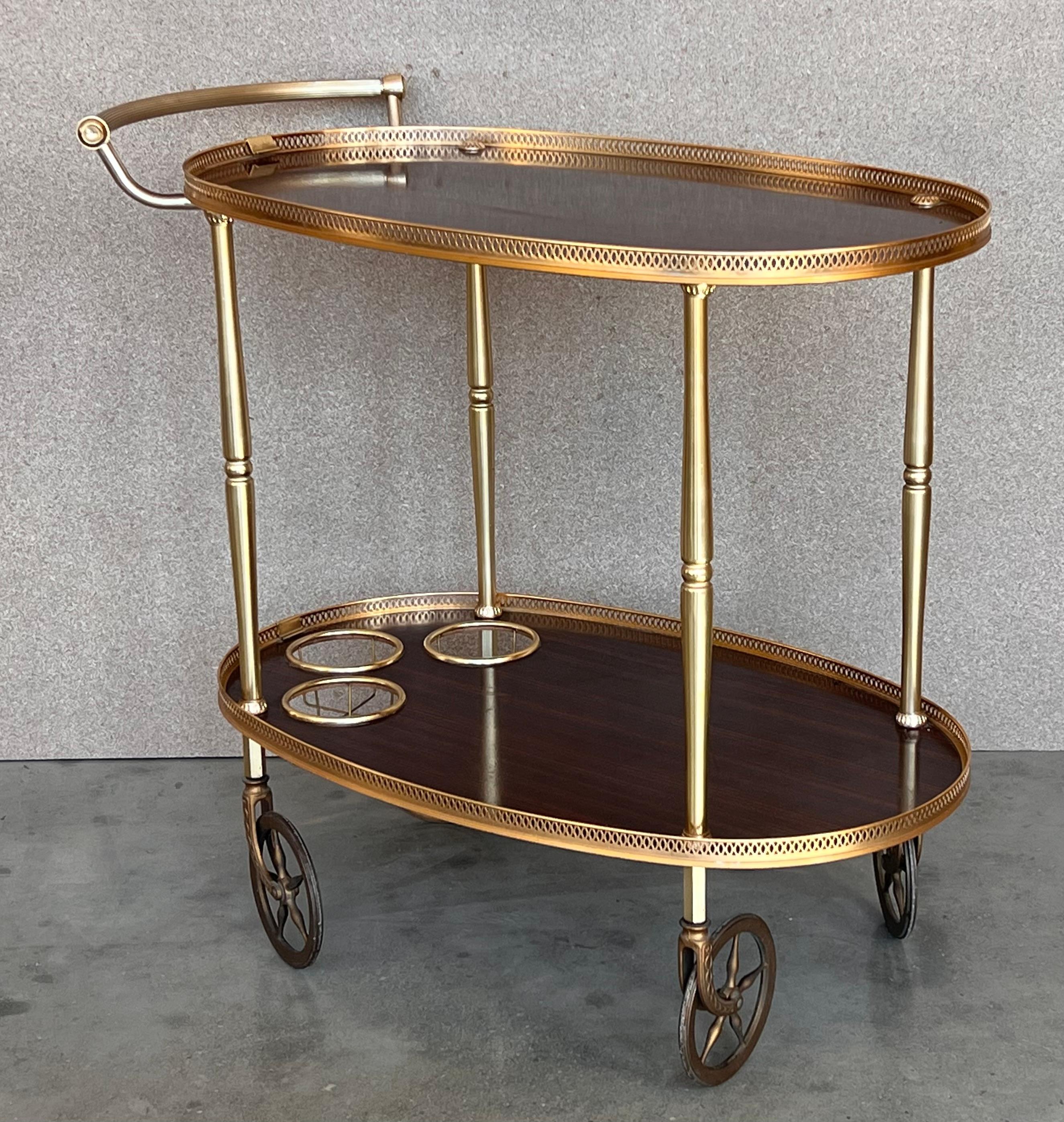 brass bar cart vintage