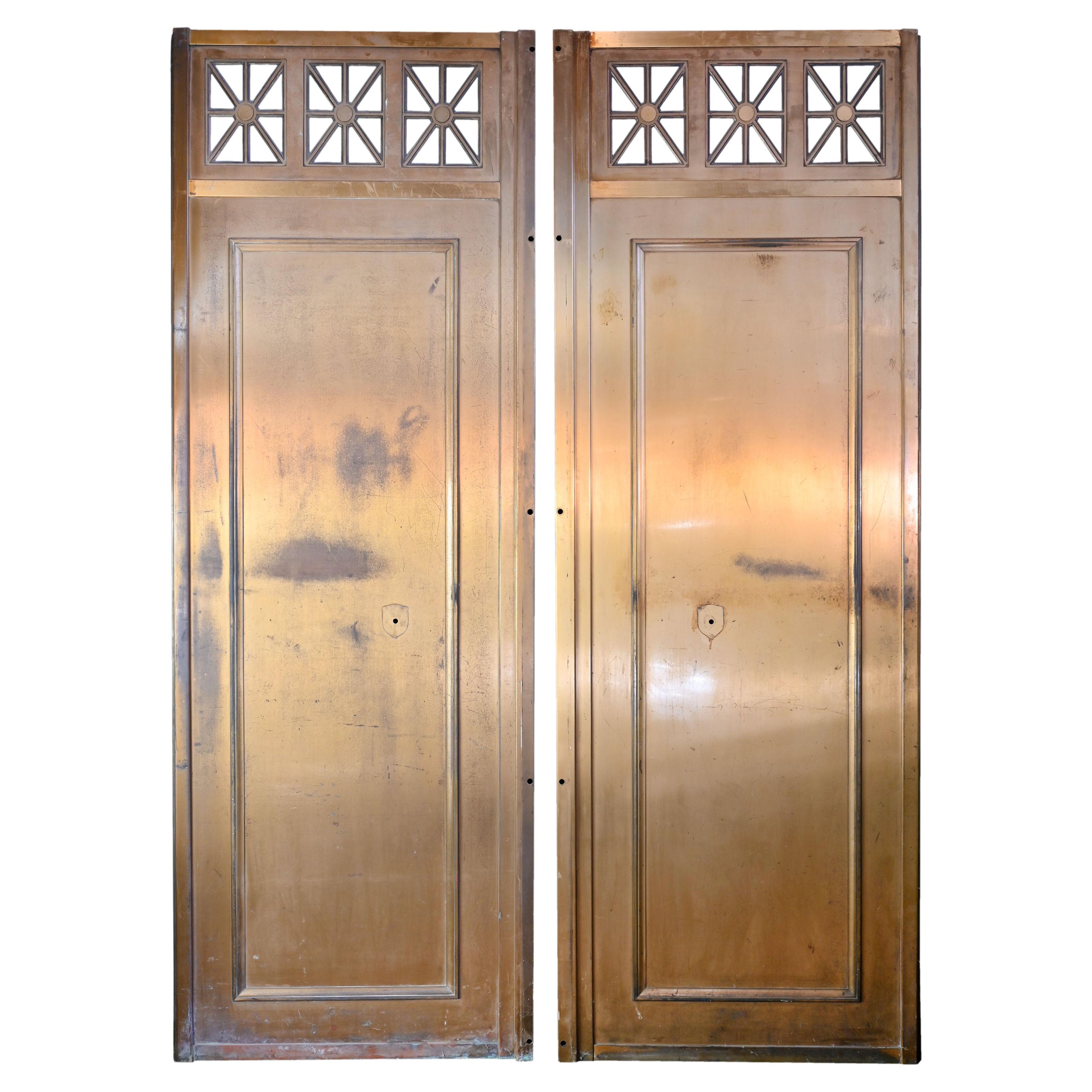 Art Deco Brass Elevator Door Panels