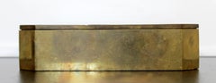 Art Deco Brass Enamel Stone Lidded Box Velvet Lined Table Sculpture