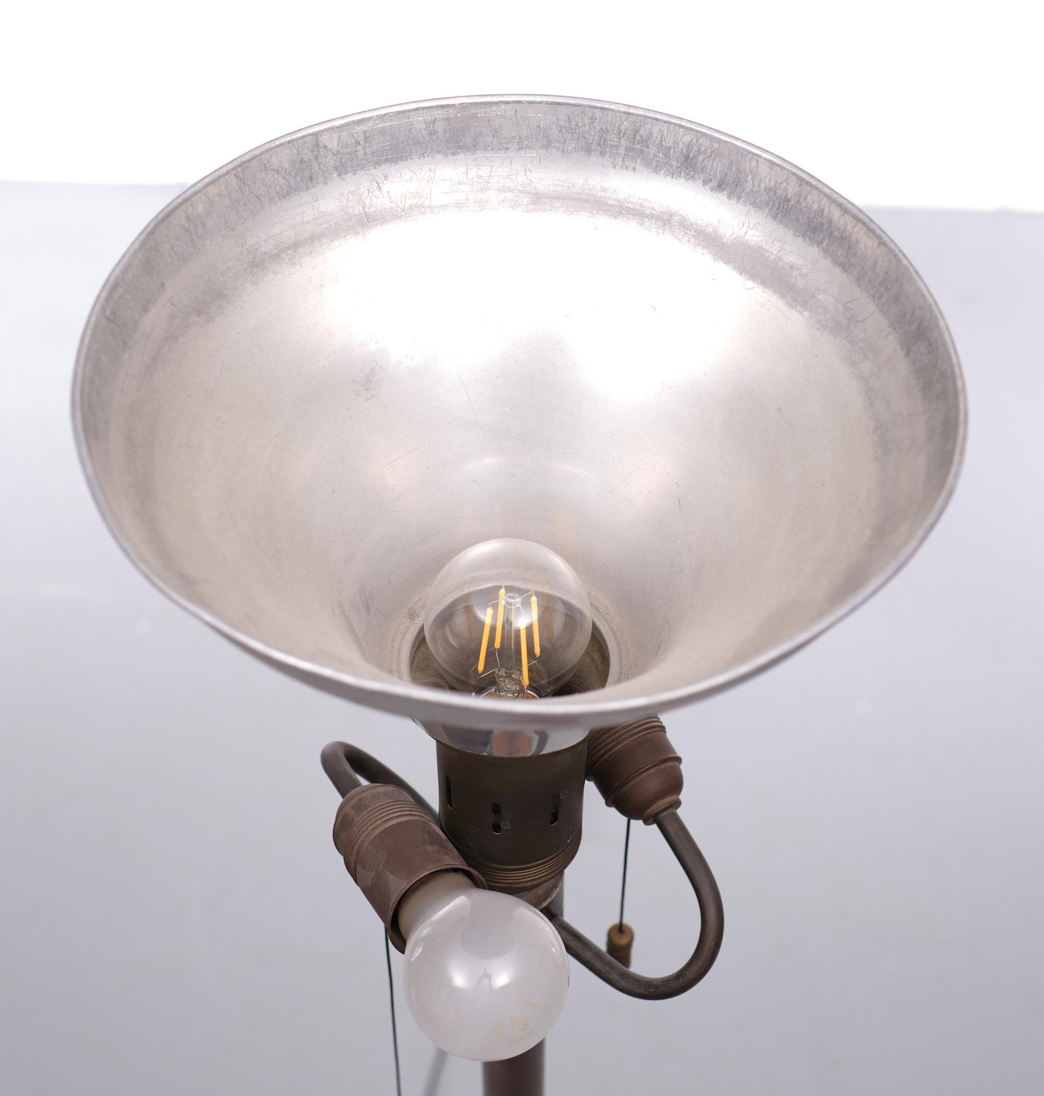 Art Deco Brass Floor Lamp, 1930s, France 4