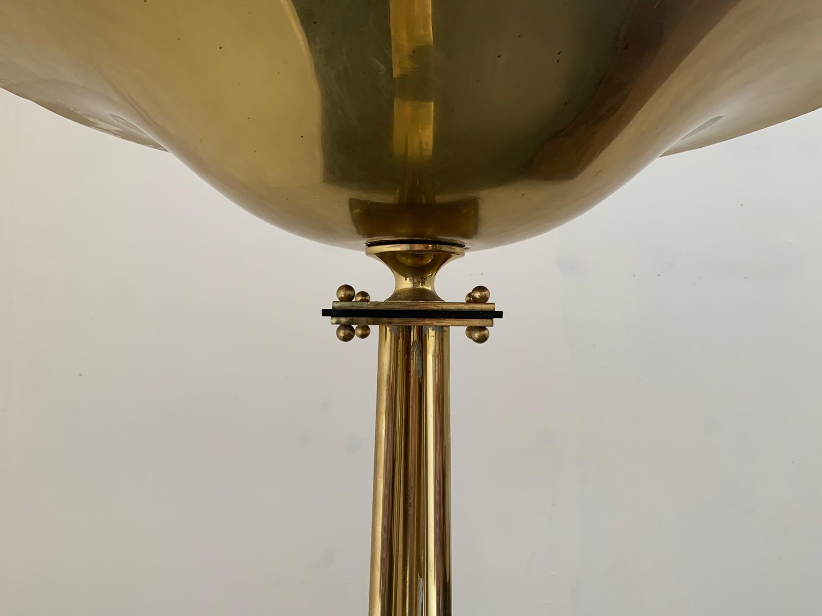 Art Deco Brass Floor Lamp attributed to Prearo Luce, 1980s 4
