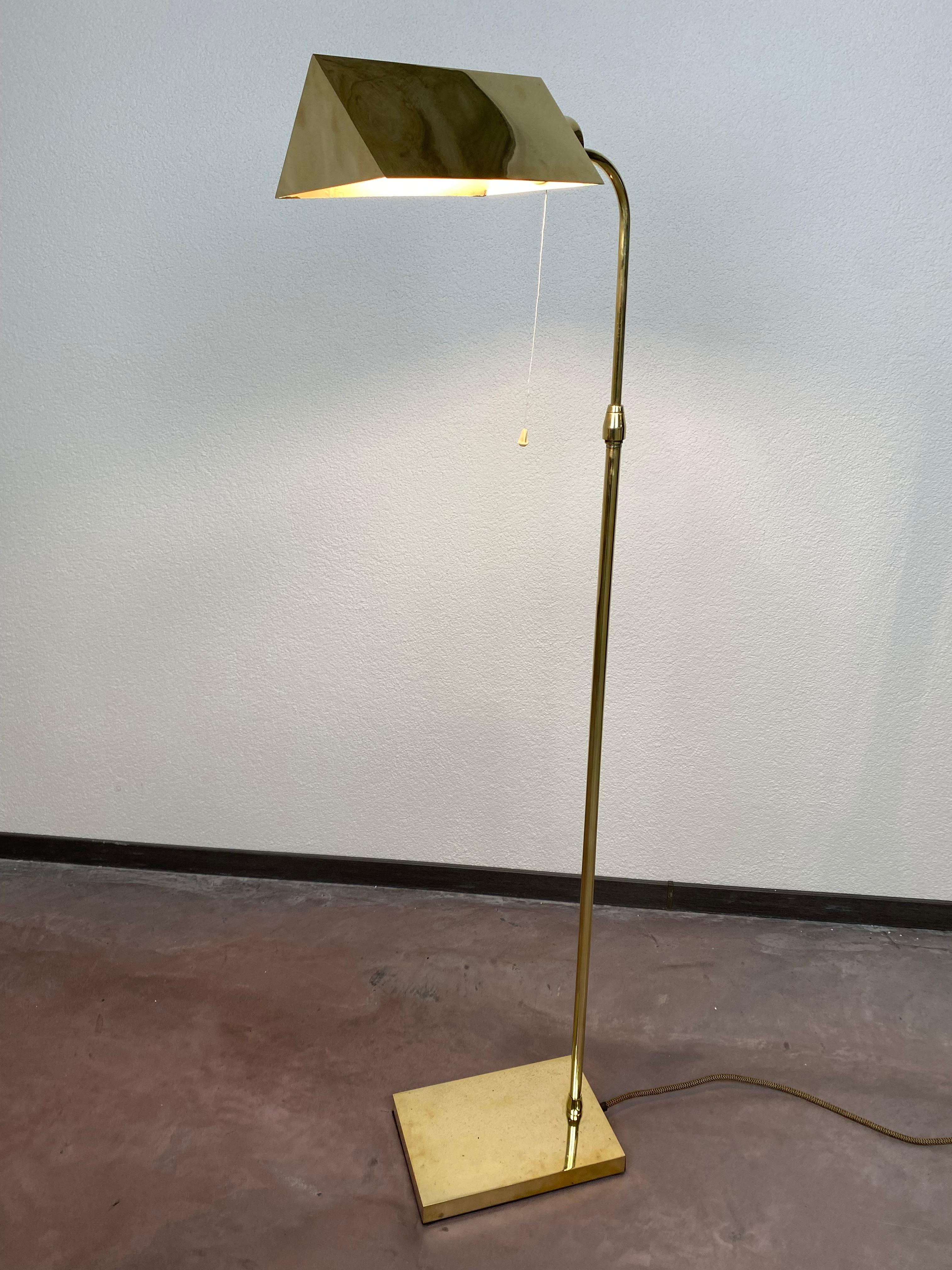 Art Deco Brass Floor Lamp by Franta Aníž For Sale 2