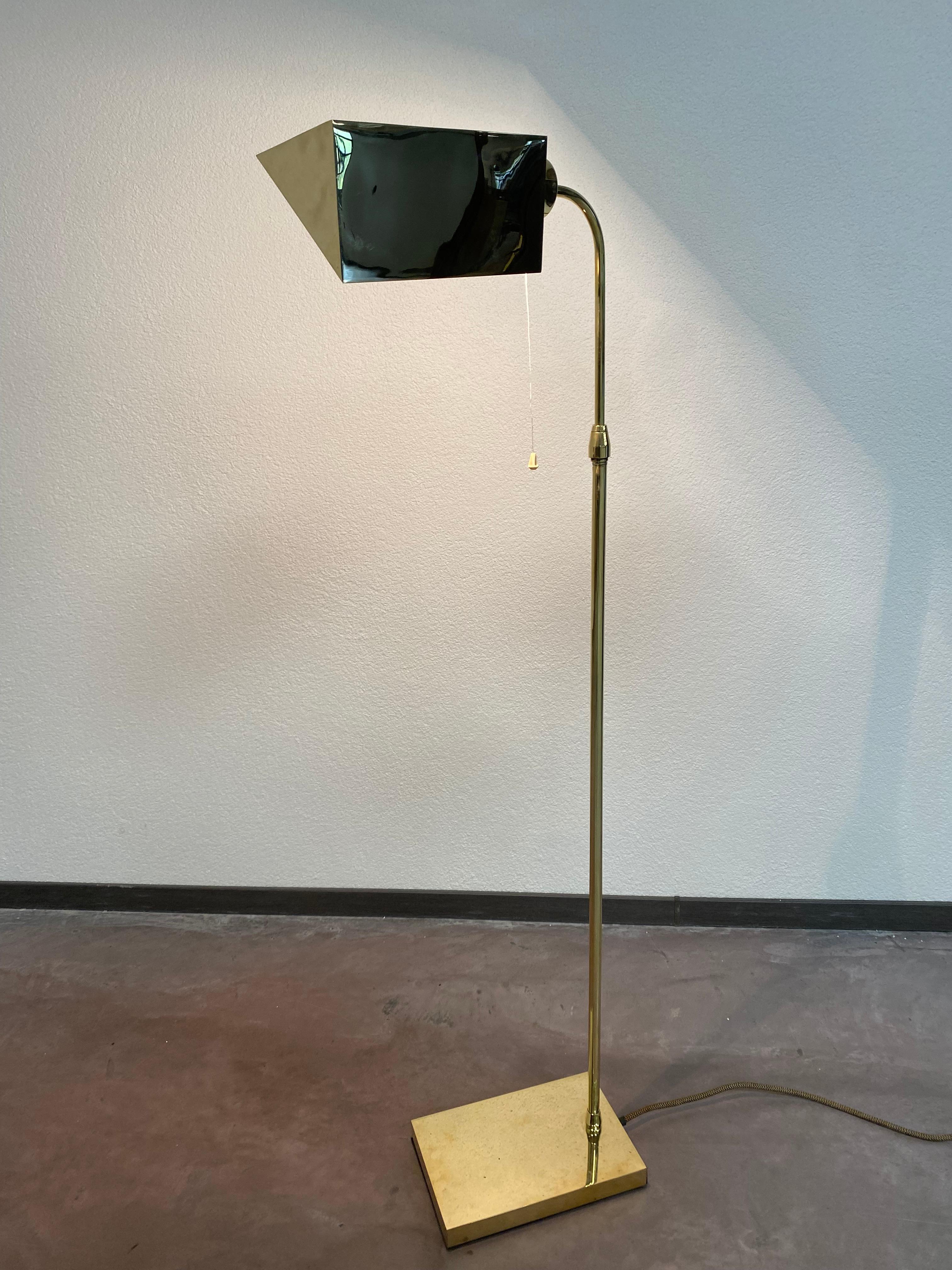 Art Deco Brass Floor Lamp by Franta Aníž For Sale 3