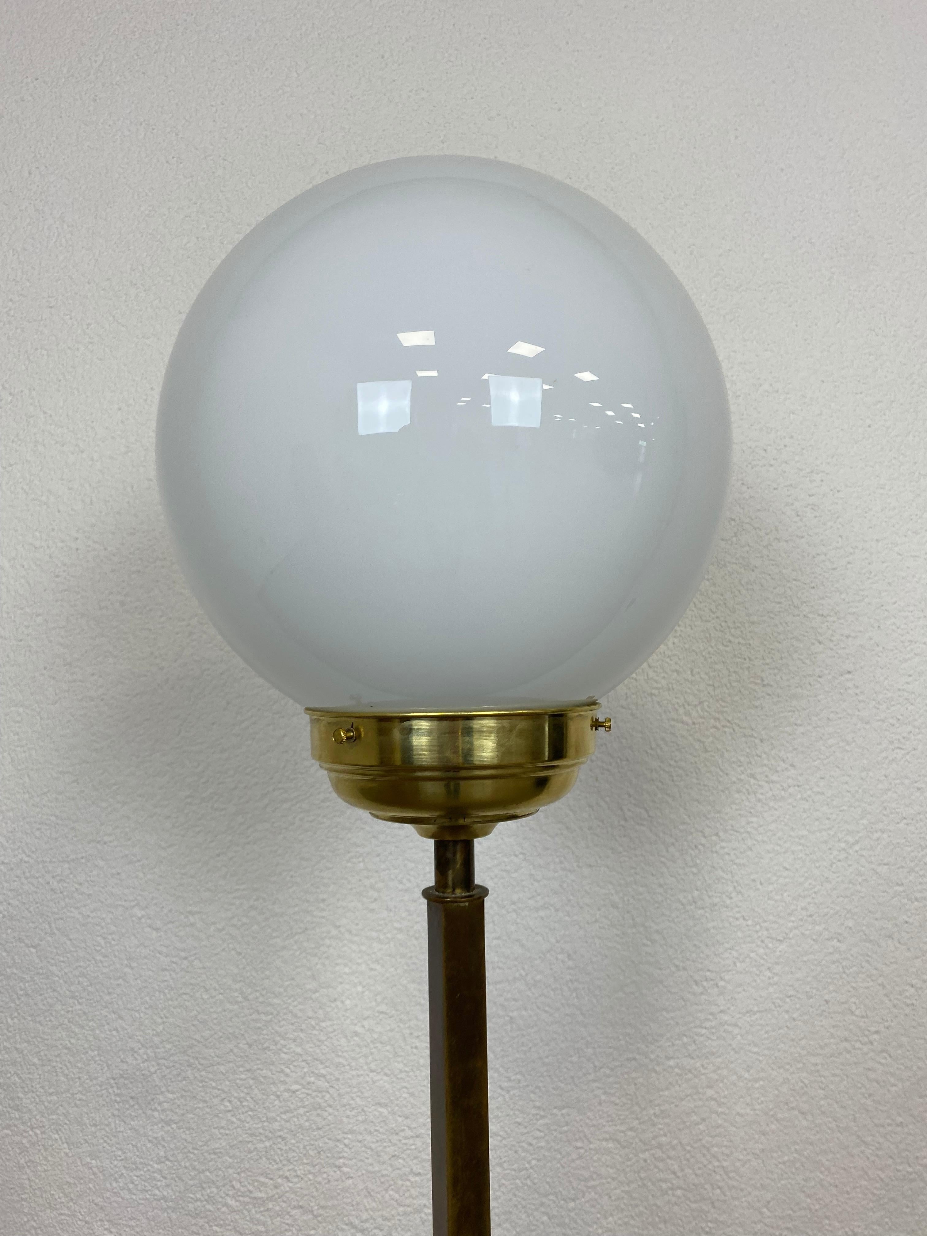 Slovak Art Deco Brass Floor Lamp