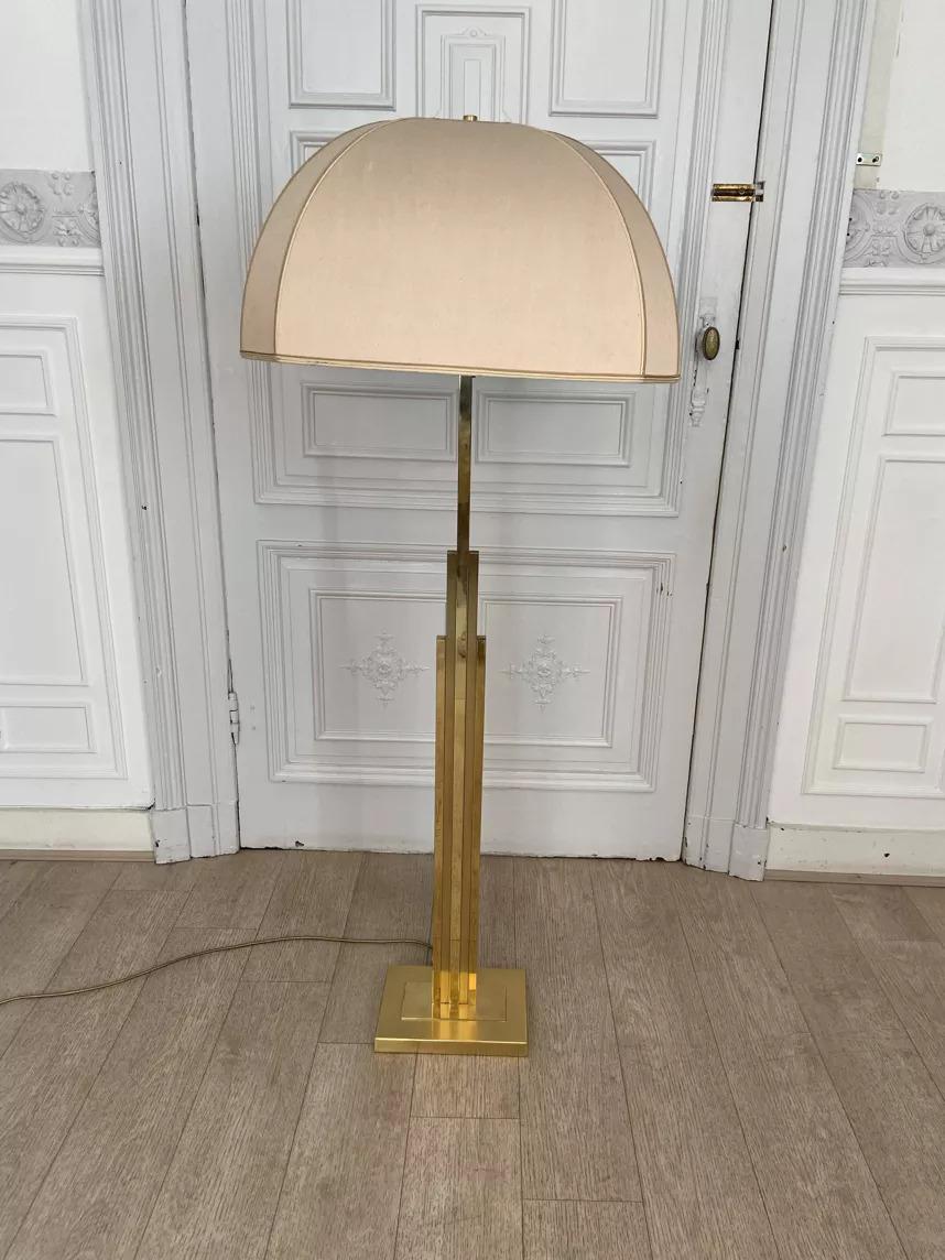 20th Century Art Deco brass floor lamp For Sale
