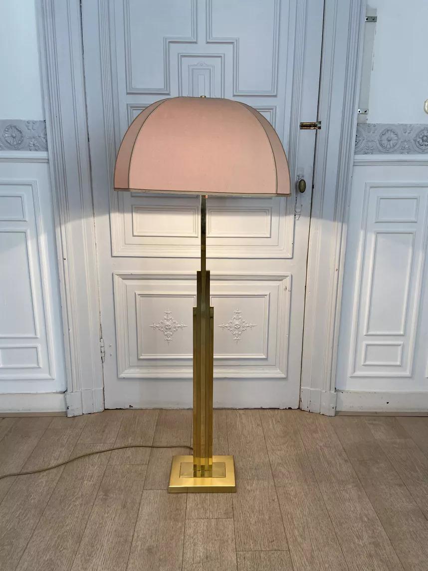Brass Art Deco brass floor lamp For Sale