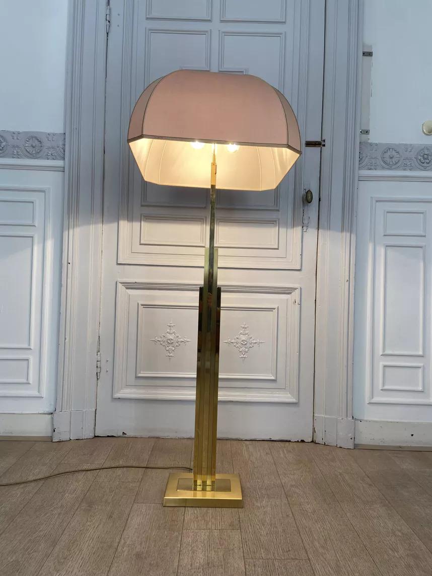 Art Deco brass floor lamp For Sale 1