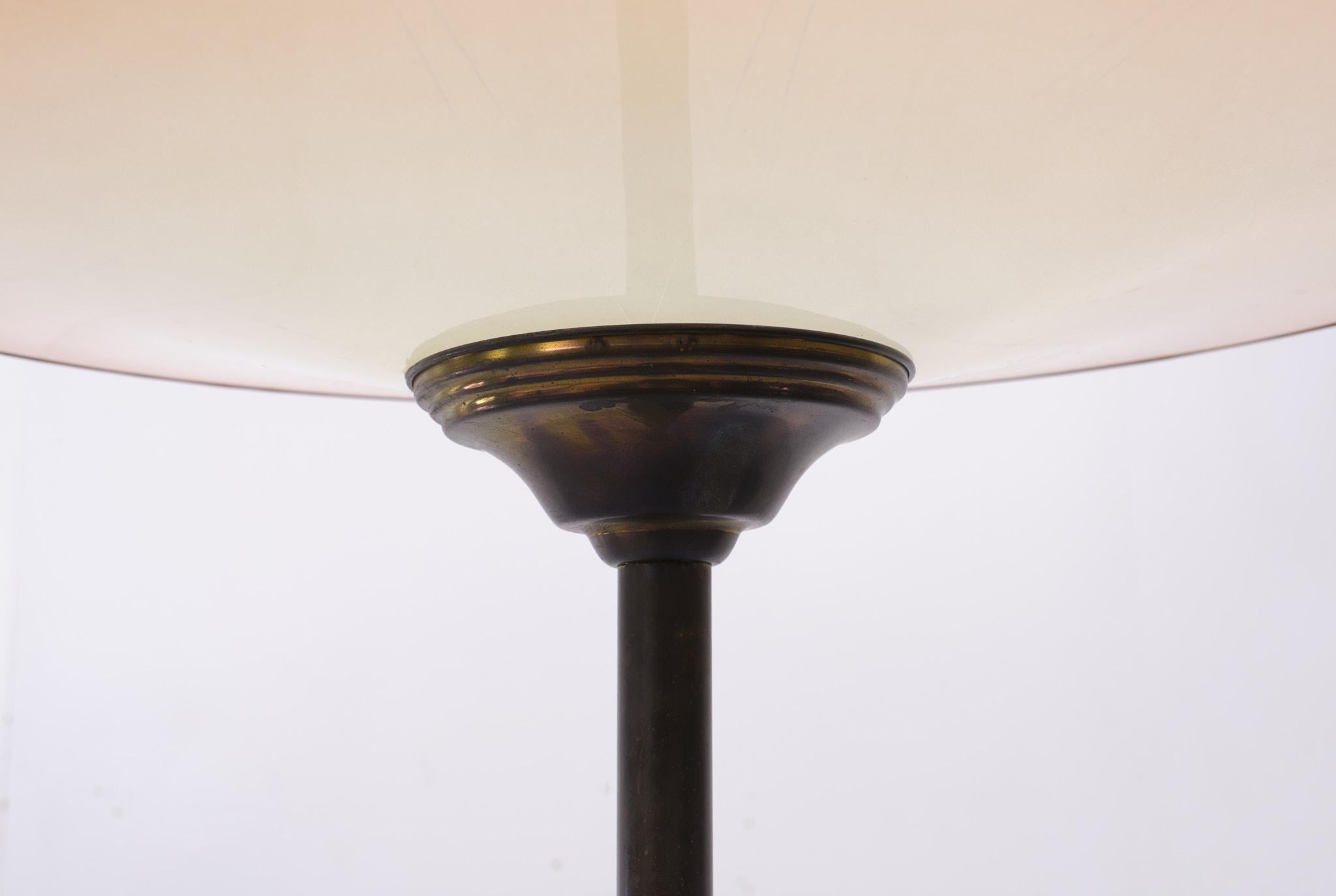 French Art Deco Brass floor lamp France 1930s  For Sale