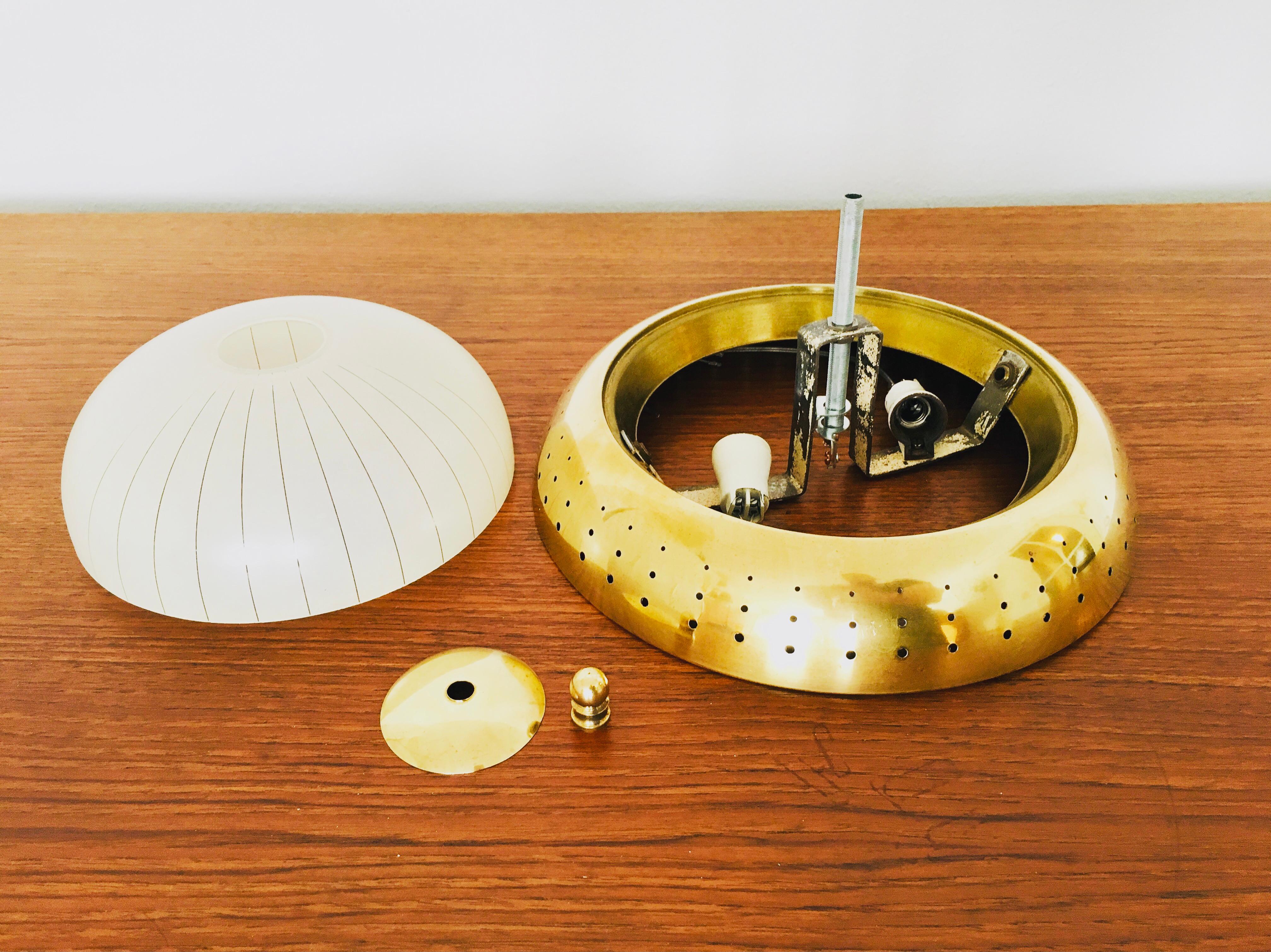 Art Deco Brass Flush Light For Sale 4