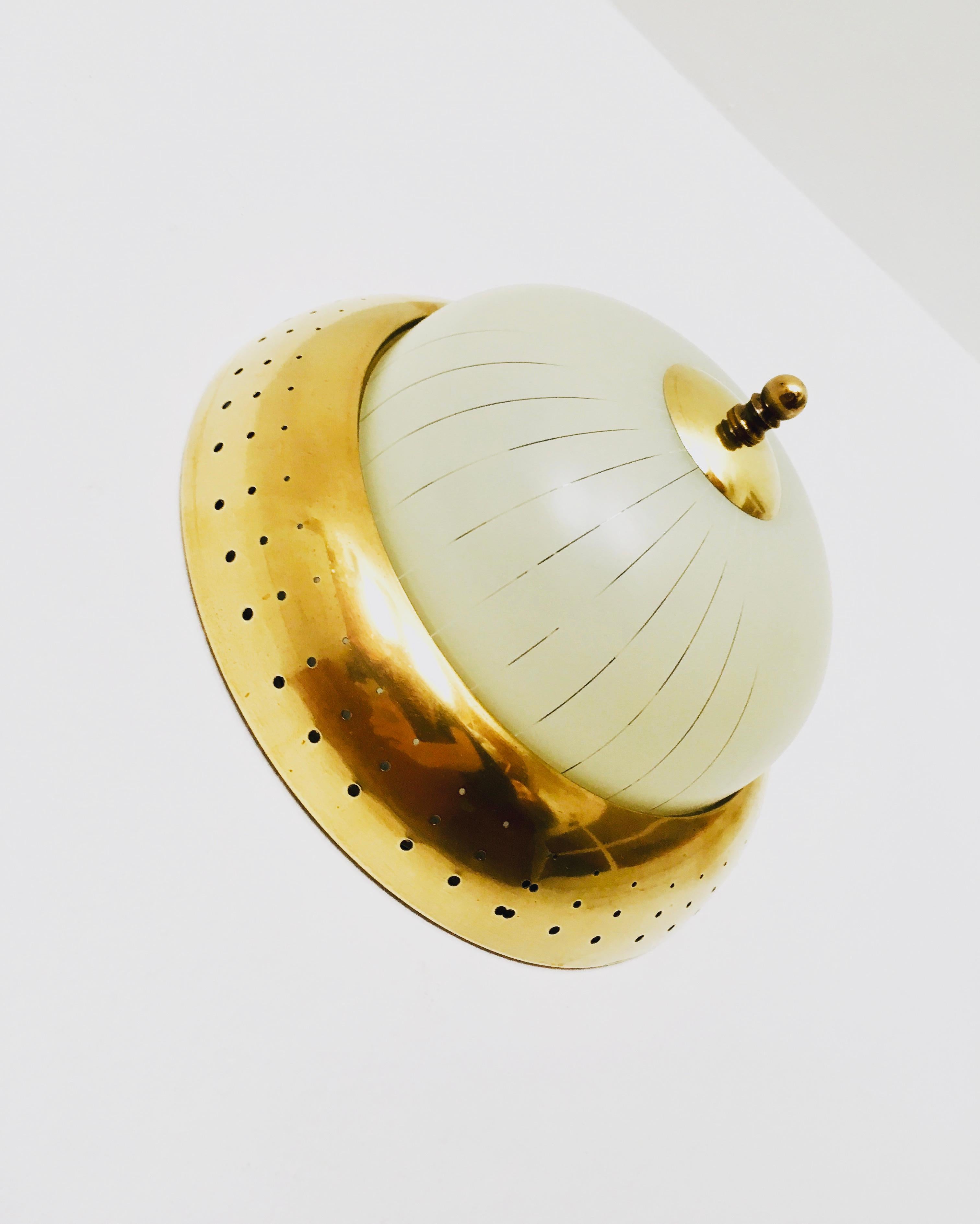 Art Deco Brass Flush Light In Good Condition For Sale In München, DE