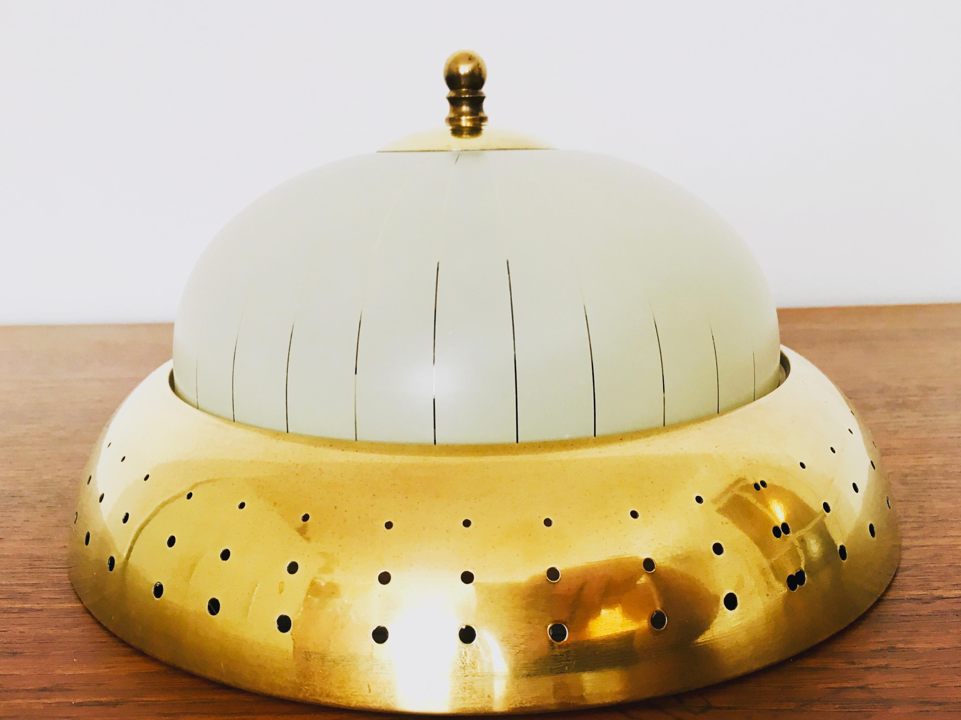 Mid-20th Century Art Deco Brass Flush Light For Sale