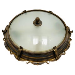 Art Deco Brass Flush Light