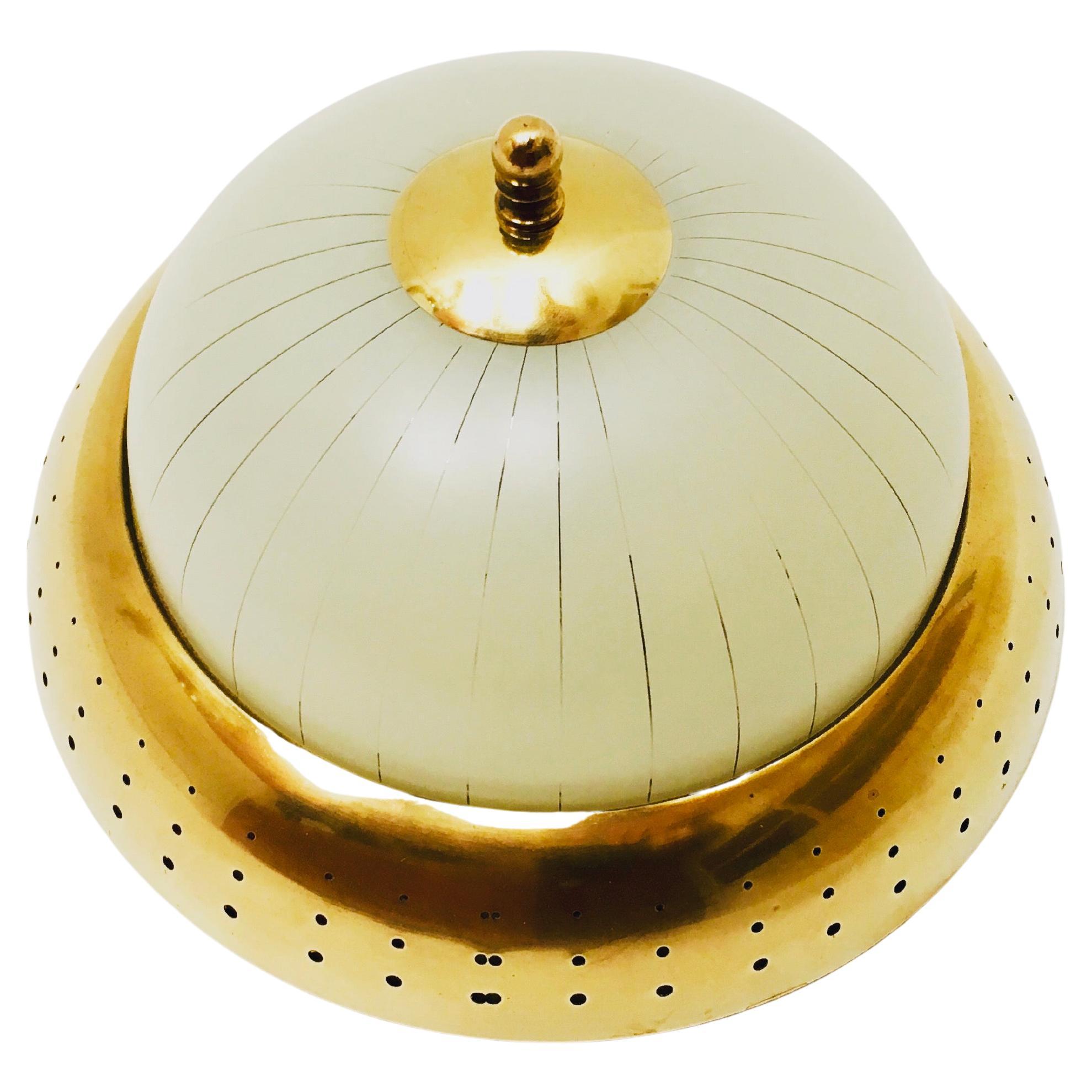 Art Deco Brass Flush Light