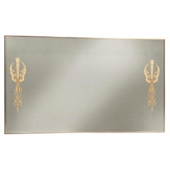 Art Deco Brass Framed Golden Decorative Wall Mirror