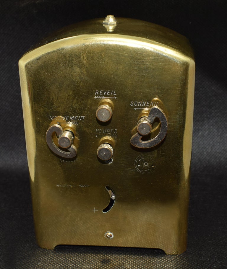 Art Deco Brass French Alarm Clock by Bayard, circa 1930 at 1stDibs
