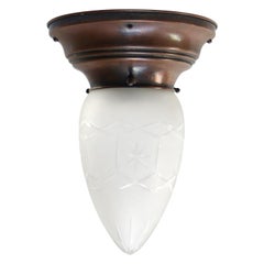 Art Deco Messing mattiertes geschliffenes Glas Deckenleuchte Flush Mount