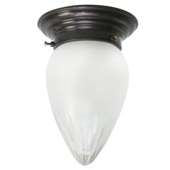 Art Deco Messing mattiertes geschliffenes Glas Deckenlampen Flush Mounts