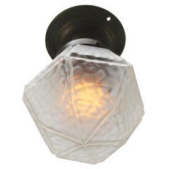 Art Deco Messing mattiertes Glas Deckenleuchte Flush Mount