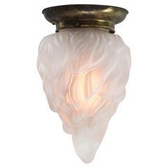 Lampada da soffitto ad incasso in ottone smerigliato Art déco