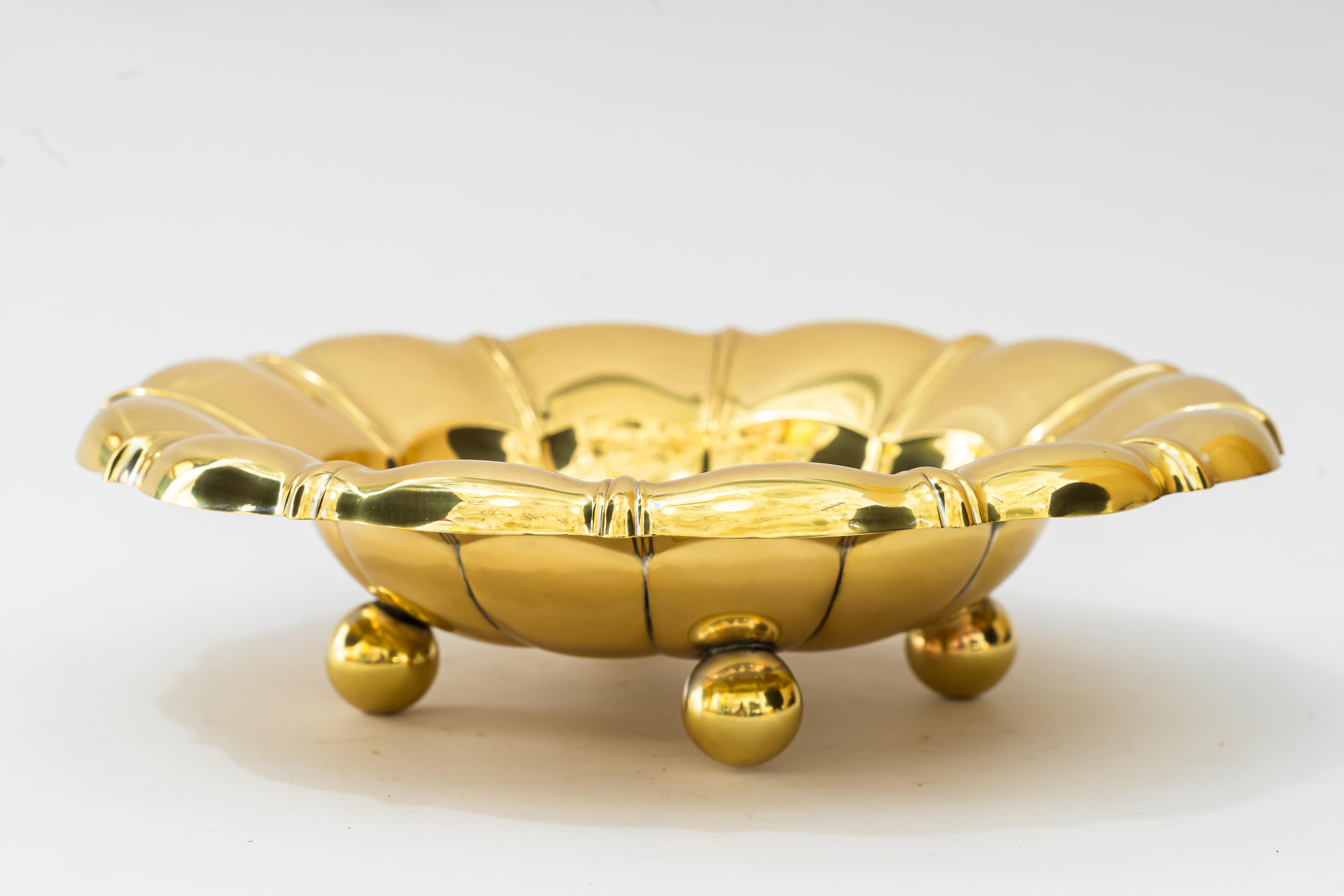 Austrian Art Deco Brass fruit bowl vienna around 1920s For Sale