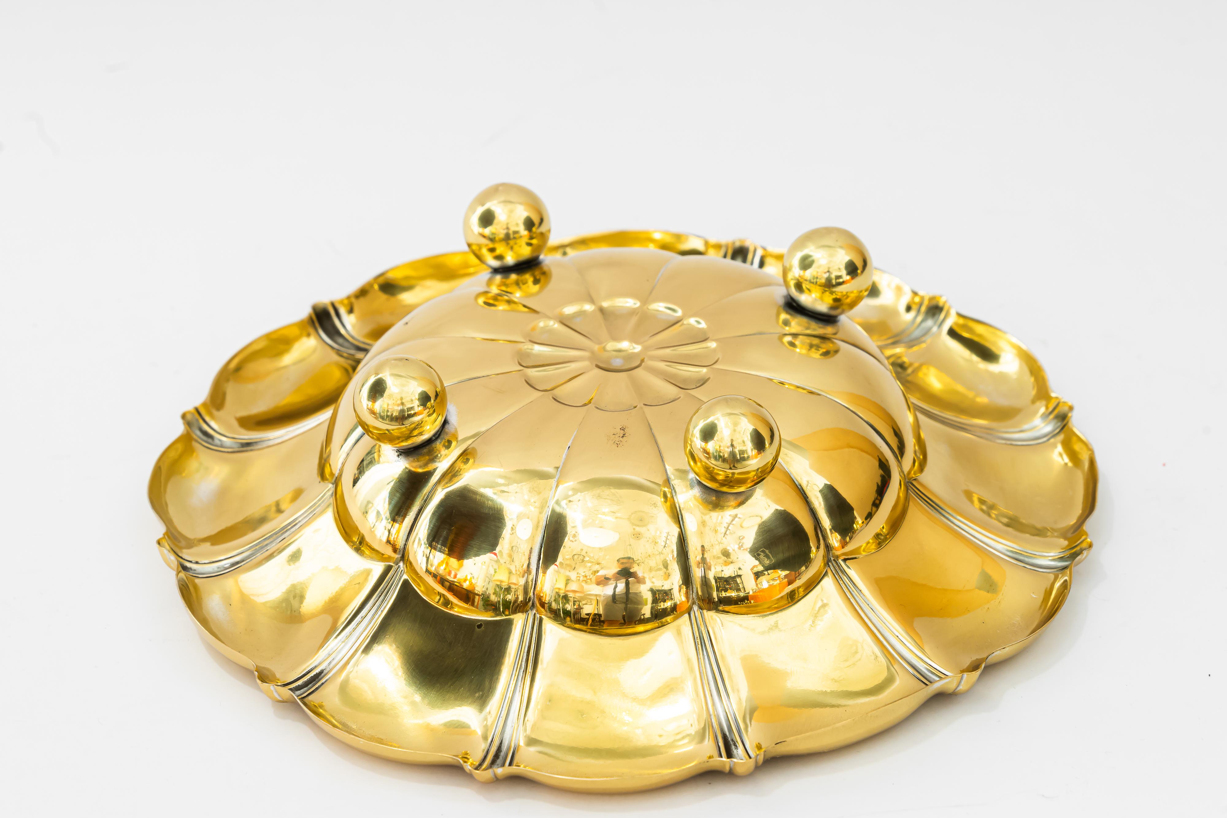 Early 20th Century Art Deco Brass fruit bowl vienna around 1920s For Sale