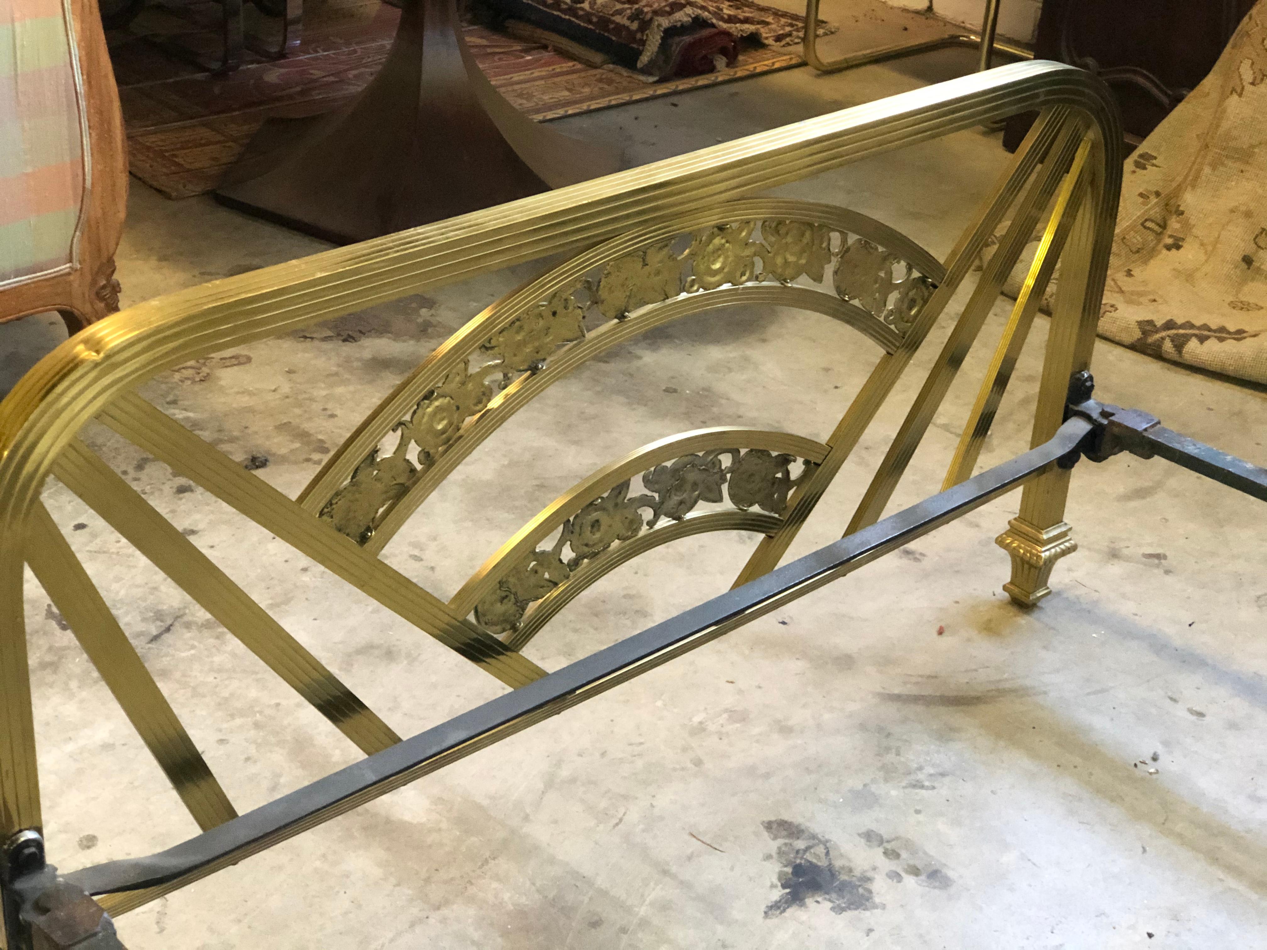 Art Deco Brass Full Size Bed Frame 4