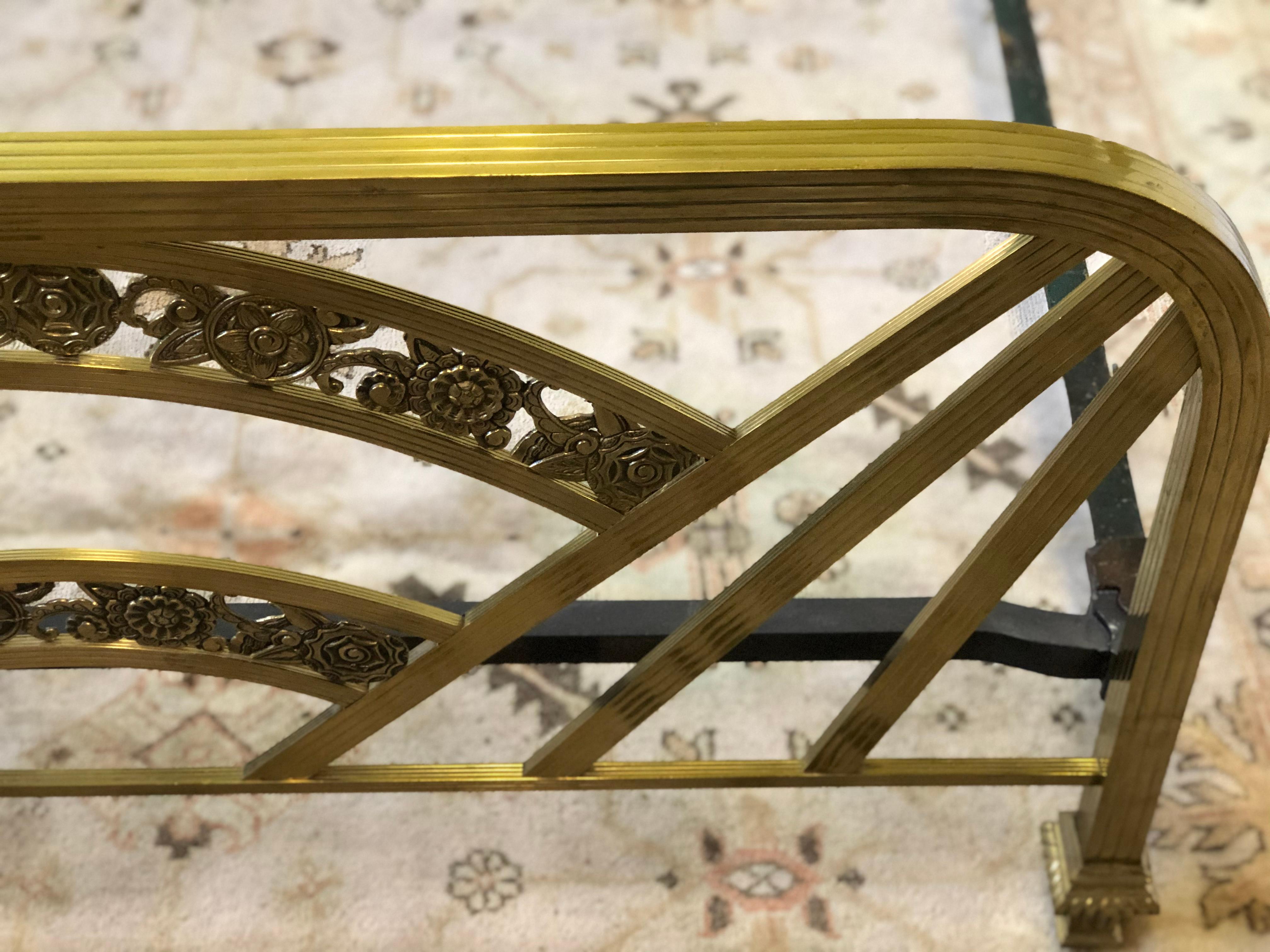 Art Deco Brass Full Size Bed Frame 8