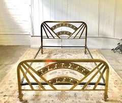 Art Deco Brass Full Size Bed Frame