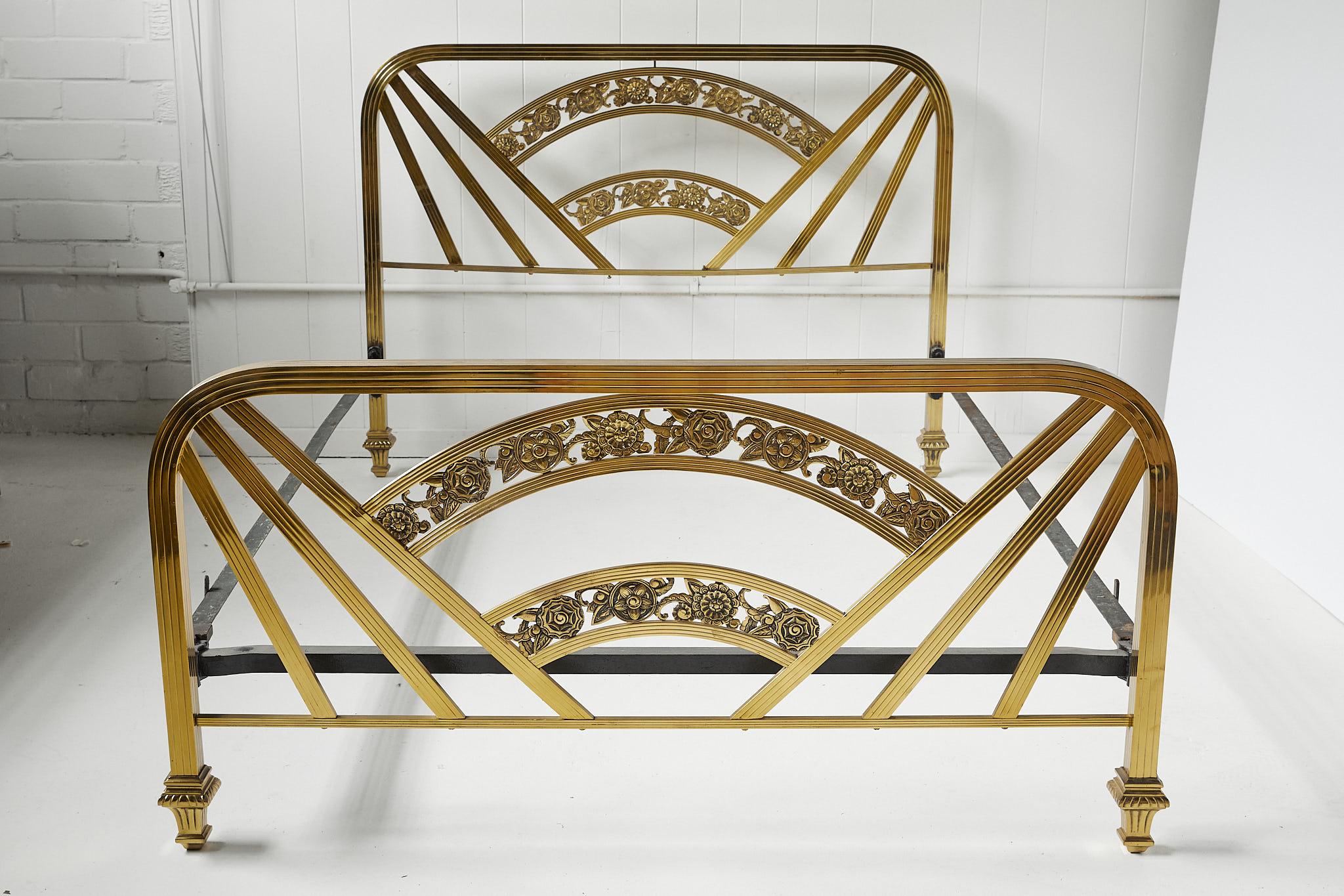 Art Deco Brass Full Size Bed Frame 13