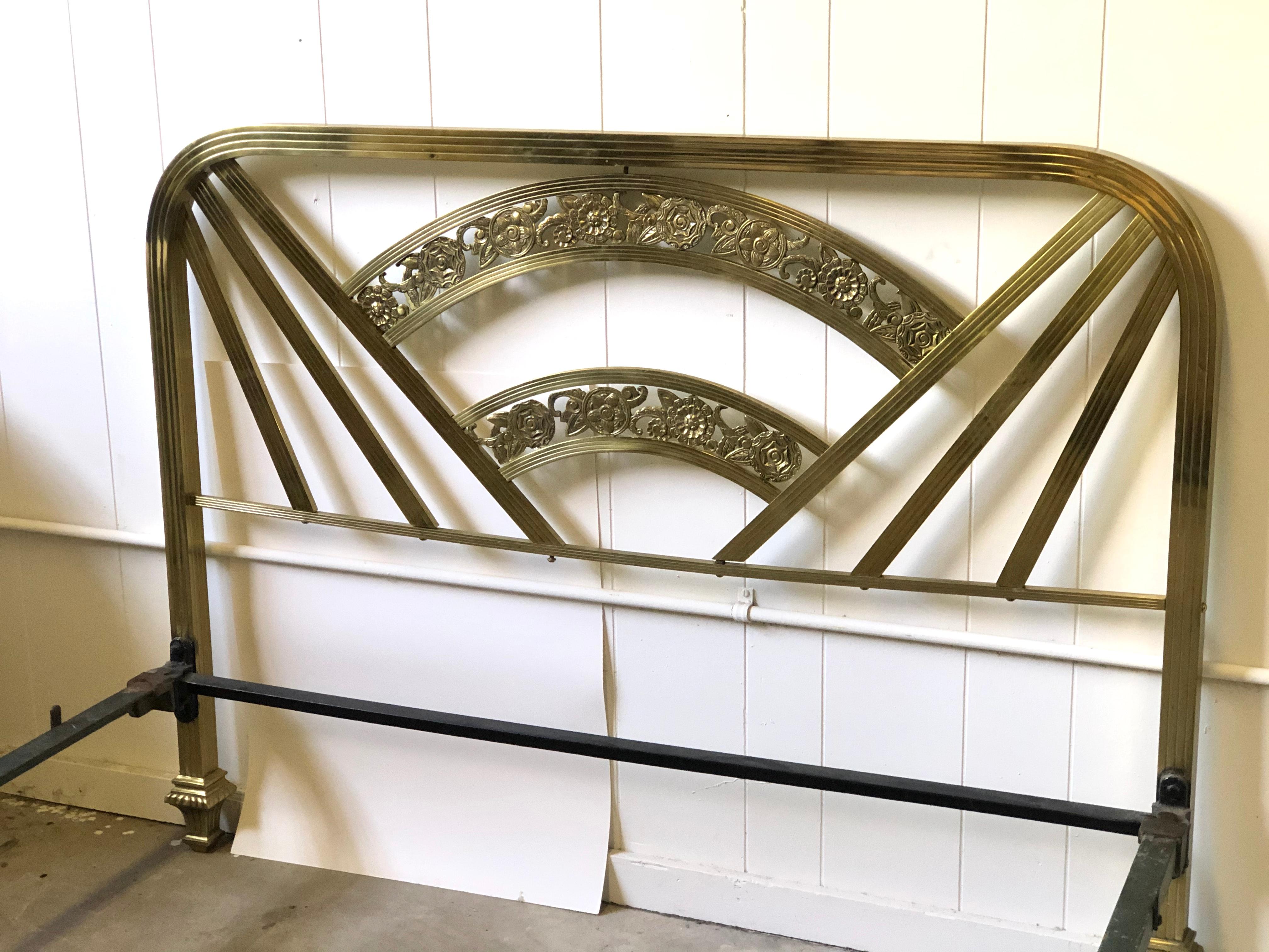 Art Deco Brass Full Size Bed Frame 1