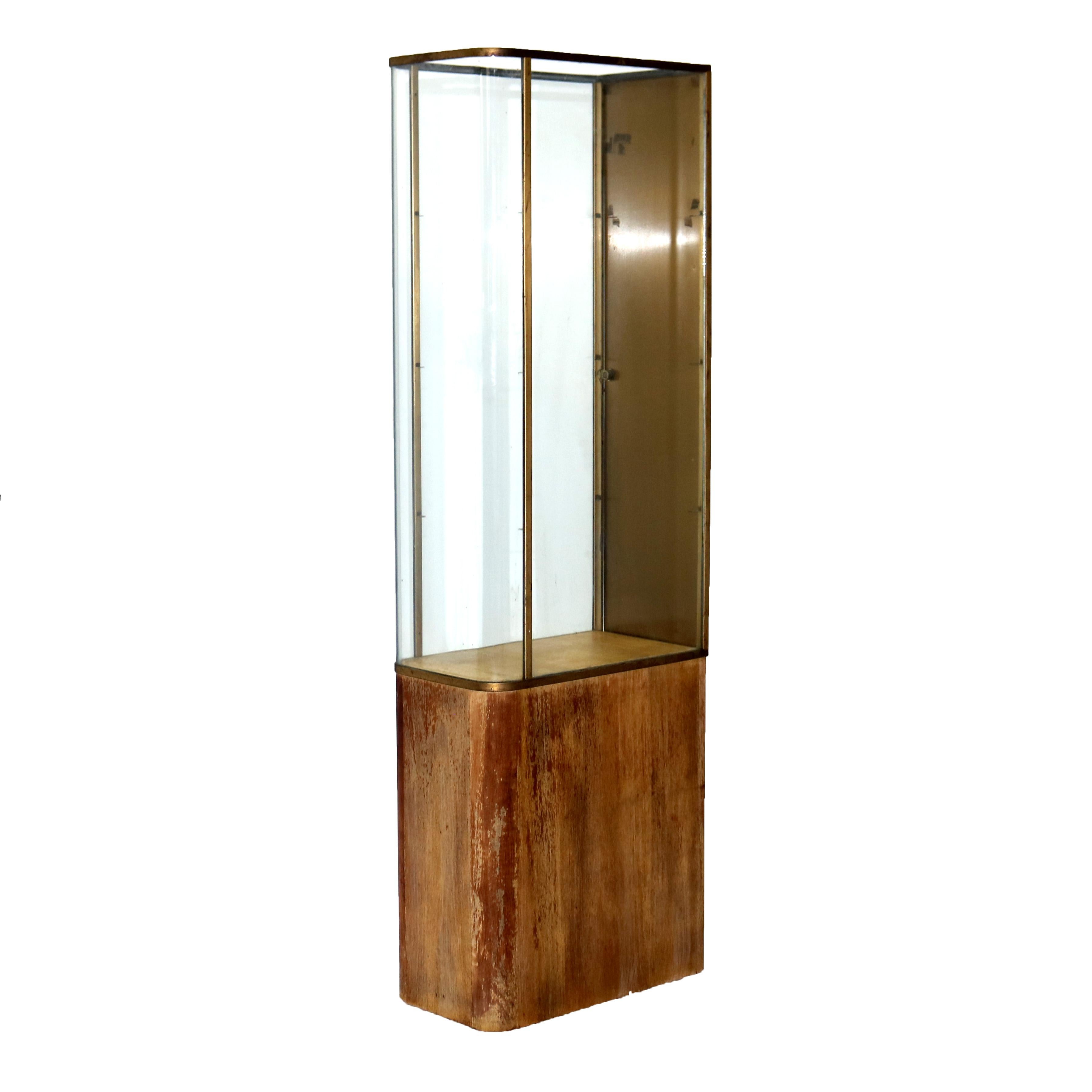 ***Reduced Delivery Rates - See Below or Click “Ask The Seller” to Request a Quote***

Art Deco Brass & Glass Watch Advertising Display Cabinet with Wooden Base C1940

Measures - 67