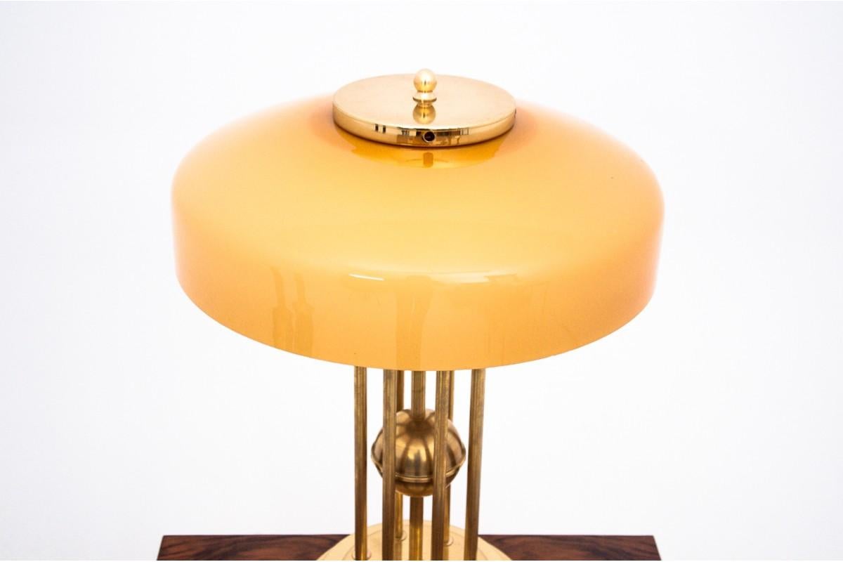 Polish Art Deco Brass Gold Table Lamp, Poland, 1980s