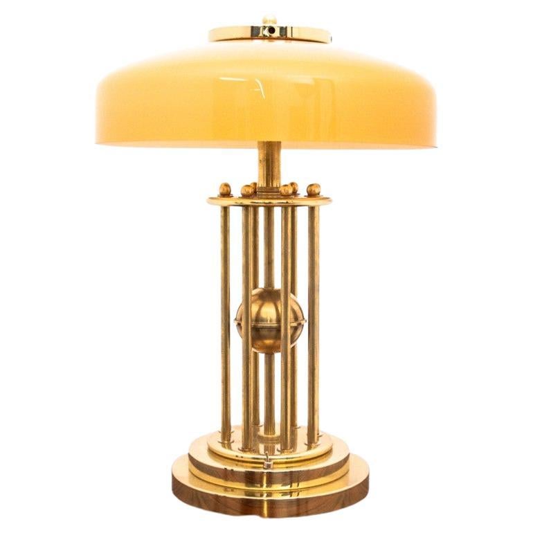 Art Deco Brass Gold Table Lamp, Poland, 1980s