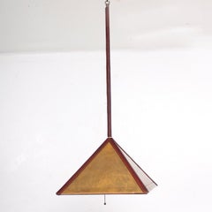 Art Deco Brass Hanging Lamp after Jacques Lafon