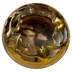 Art Deco Brass Incense Bowl with Swans, Danish 1930s