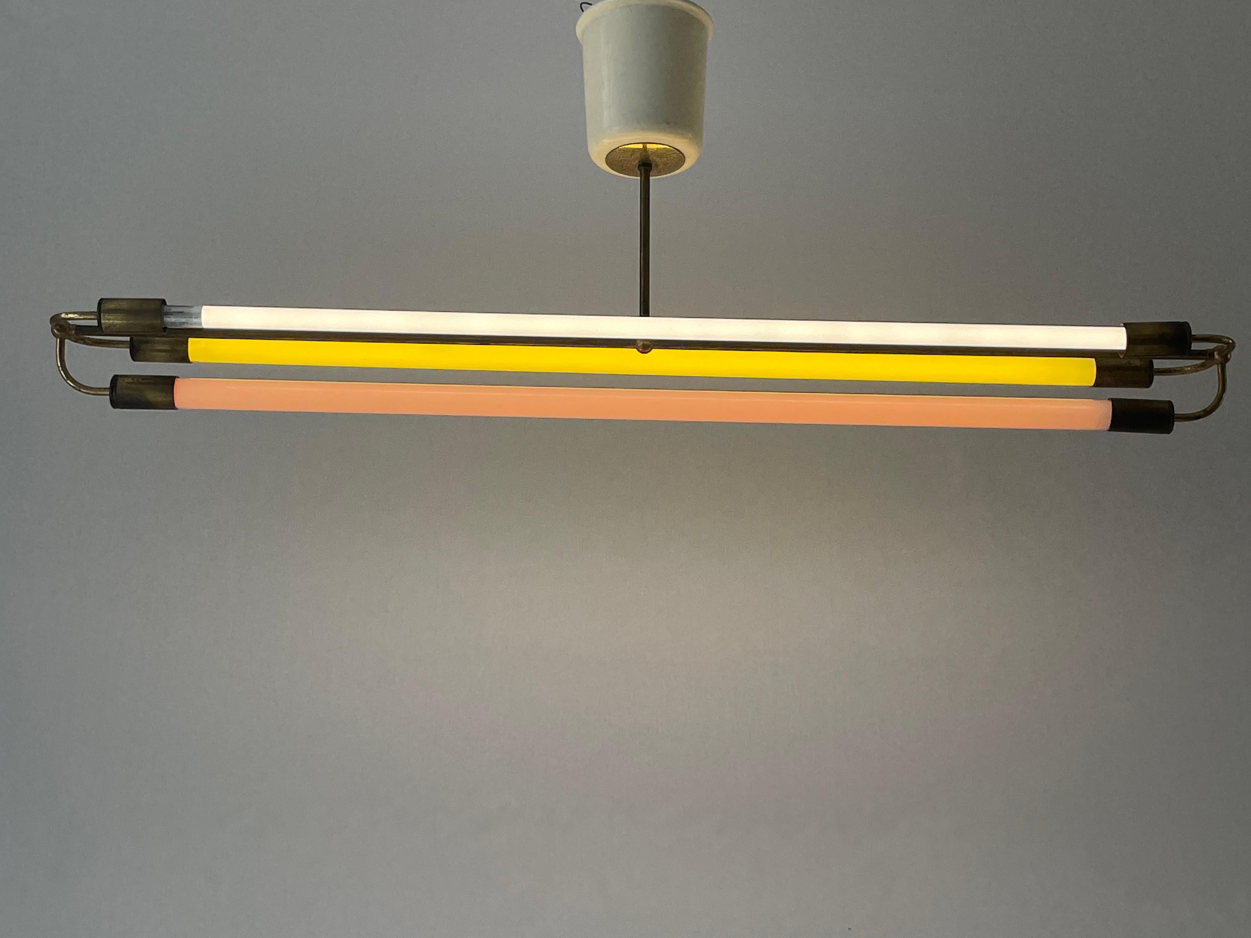 Art Deco Brass Industrial Ceiling Lamp by Kaiser & Co., 1930s, Germany For Sale 11