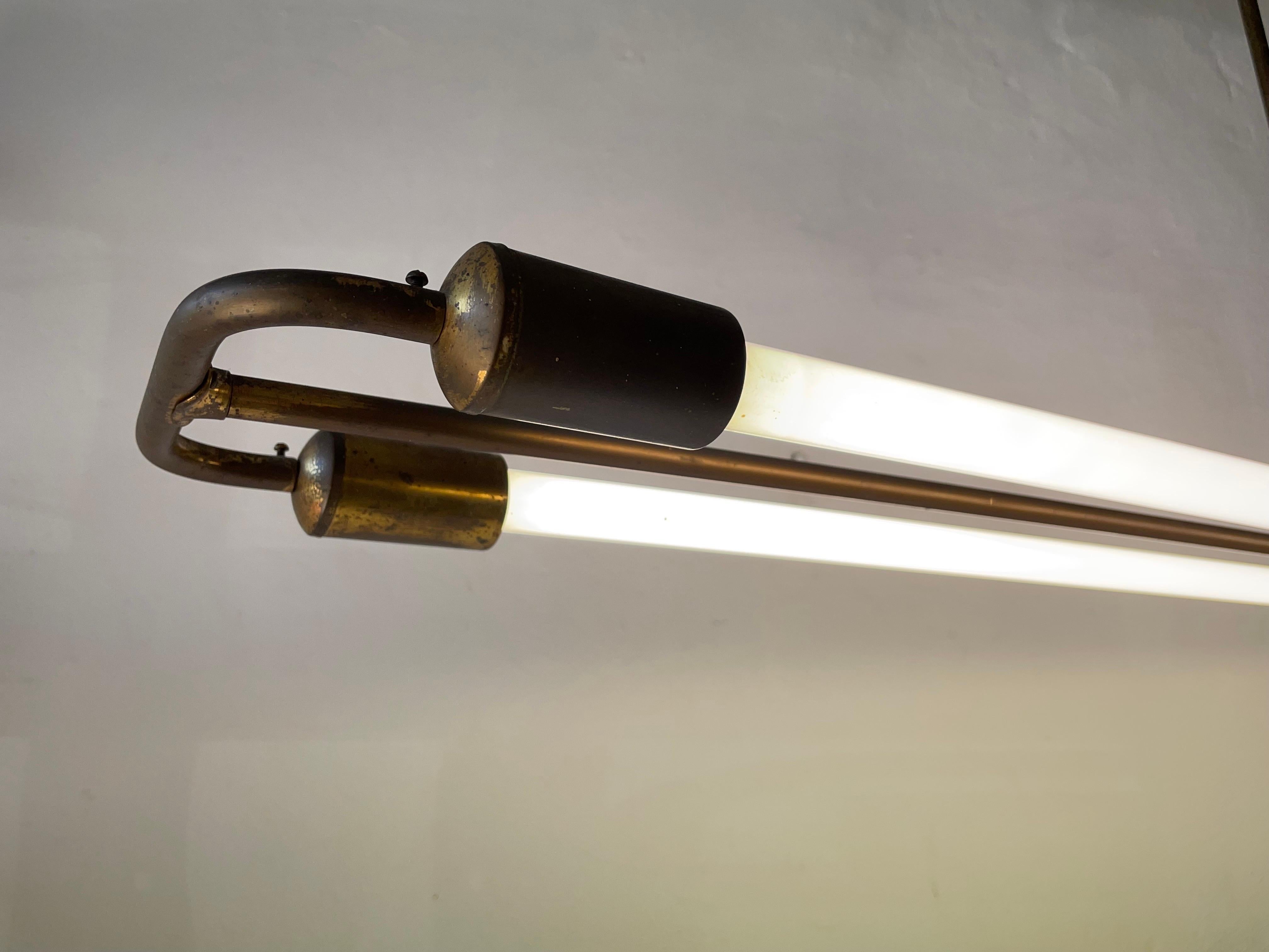 Art Deco Brass Industrial Ceiling Lamp by Kaiser & Co., 1930s, Germany 11