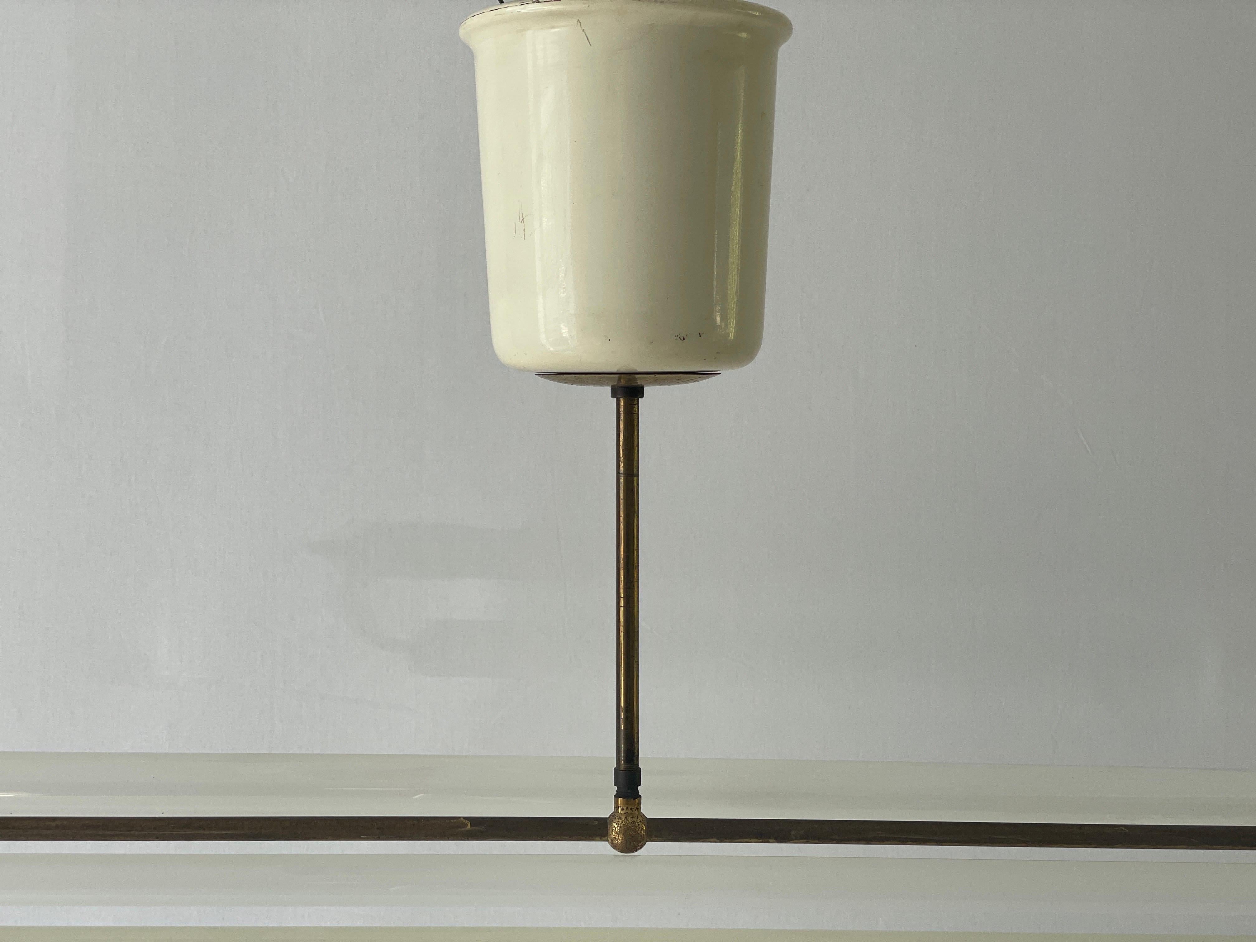 Art Deco Brass Industrial Ceiling Lamp by Kaiser & Co., 1930s, Germany In Excellent Condition For Sale In Hagenbach, DE