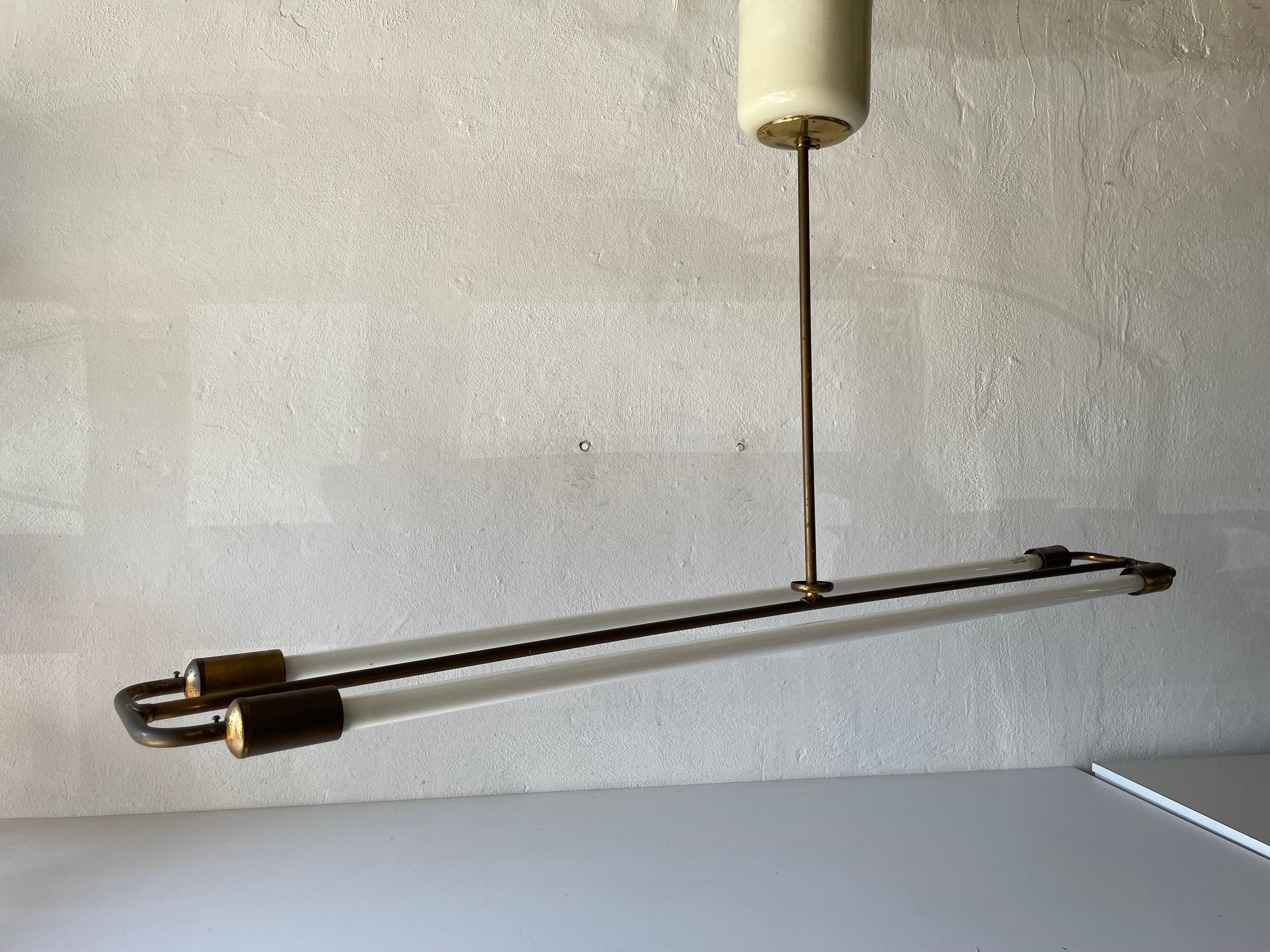 Art Deco Brass Industrial Ceiling Lamp by Kaiser & Co., 1930s, Germany In Good Condition In Hagenbach, DE