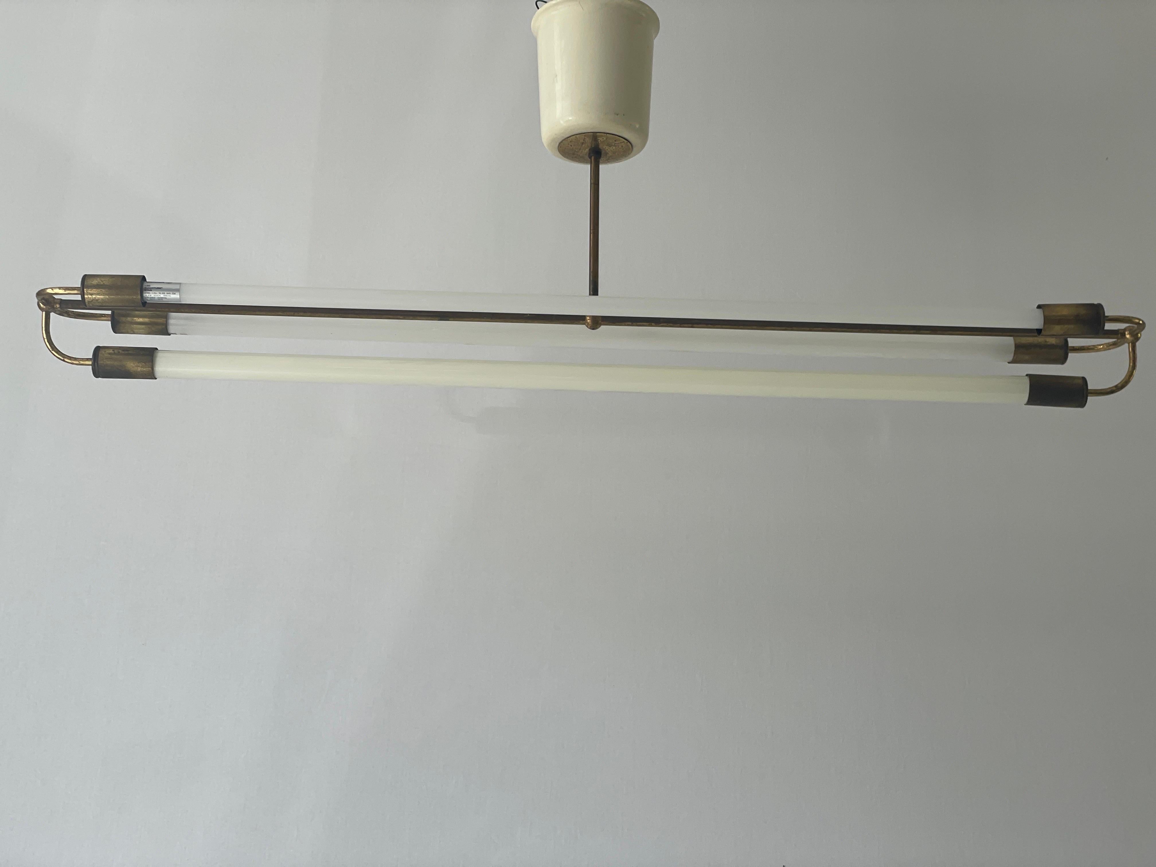 Art Deco Brass Industrial Ceiling Lamp by Kaiser & Co., 1930s, Germany For Sale 2