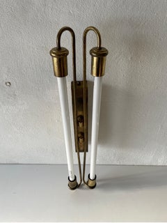 Sconce da cinema industriale in ottone Art Deco con tubi fluorescenti, anni '30, Germania