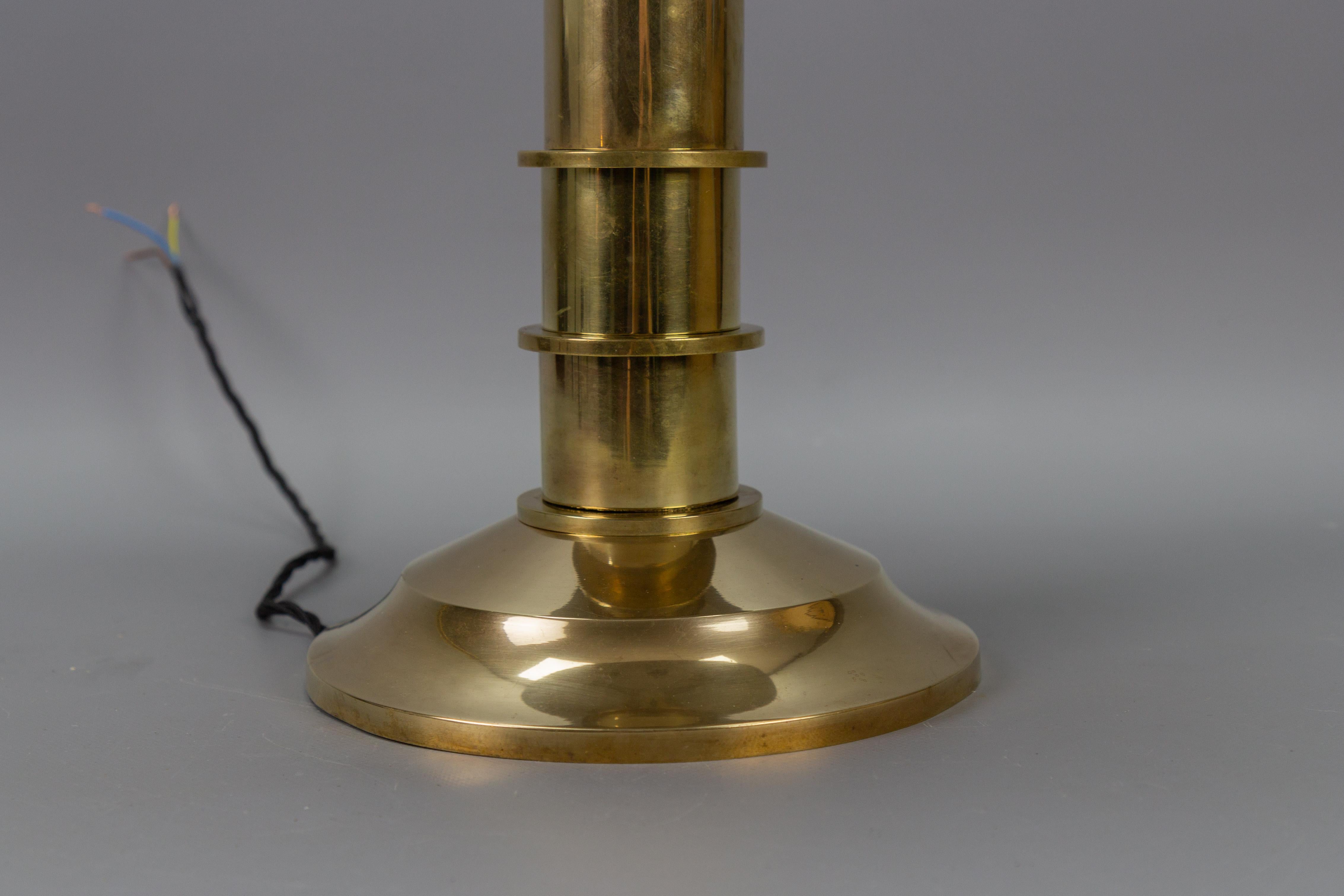 Art Deco Brass Inverted Dome Six-Light Pendant Lamp, Germany, ca. 1930 For Sale 6