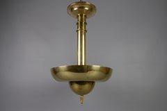 Art Deco Brass Inverted Dome Six-Light Pendant Lamp, Germany, ca. 1930