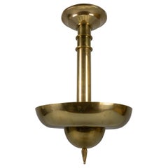 Lampada a sospensione a sei luci a cupola rovesciata in ottone Art Déco, Germania, 1930 ca.